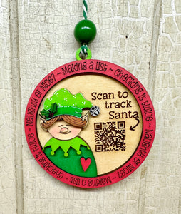 Christmas Tracker Ornaments - Unpainted - Scan to Track Santa on NORAD