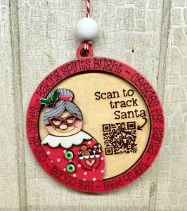 Christmas Tracker Ornaments - Unpainted - Scan to Track Santa on NORAD