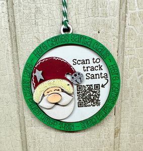 Christmas Tracker Ornaments - Unpainted - Scan to Track Santa on NORAD