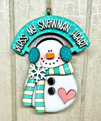 Bless My Snowman Heart Ornament - Unpainted