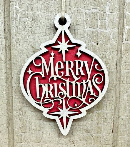 Merry Christmas Ornament - Unpainted