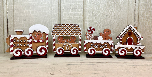 Gingerbread Christmas Train - Unpainted - Buy a Piece or Entire Set