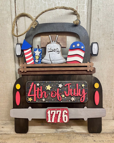 Patriotic 4th of July Insert for Truck Shelf Sitter, Bread Board or Hanger (NOT included, sold separately)
