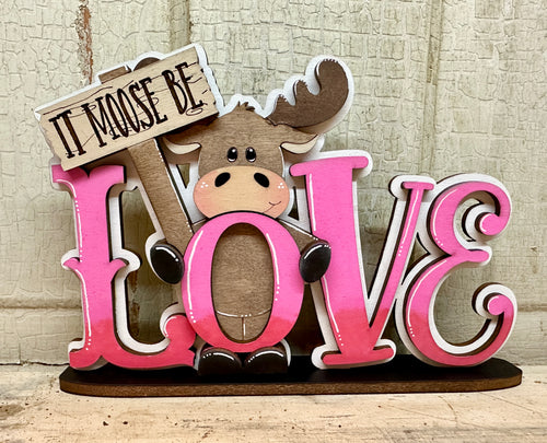 It Moose Be Love Shelf Sitter - Unpainted