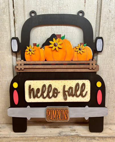 Hello Fall Insert for Truck Shelf Sitter, Bread Board or Hanger (NOT included, sold separately)