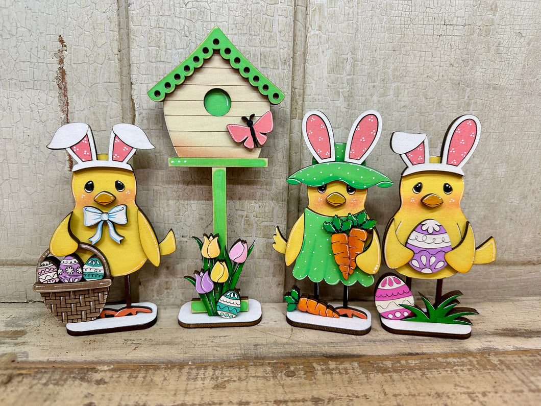 Easter Birds Shelf Sitters - Unpainted