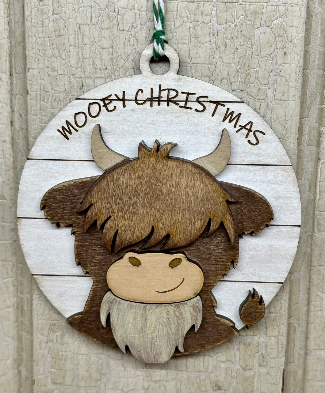 Mooey Christmas Cow Ornament  - DIY