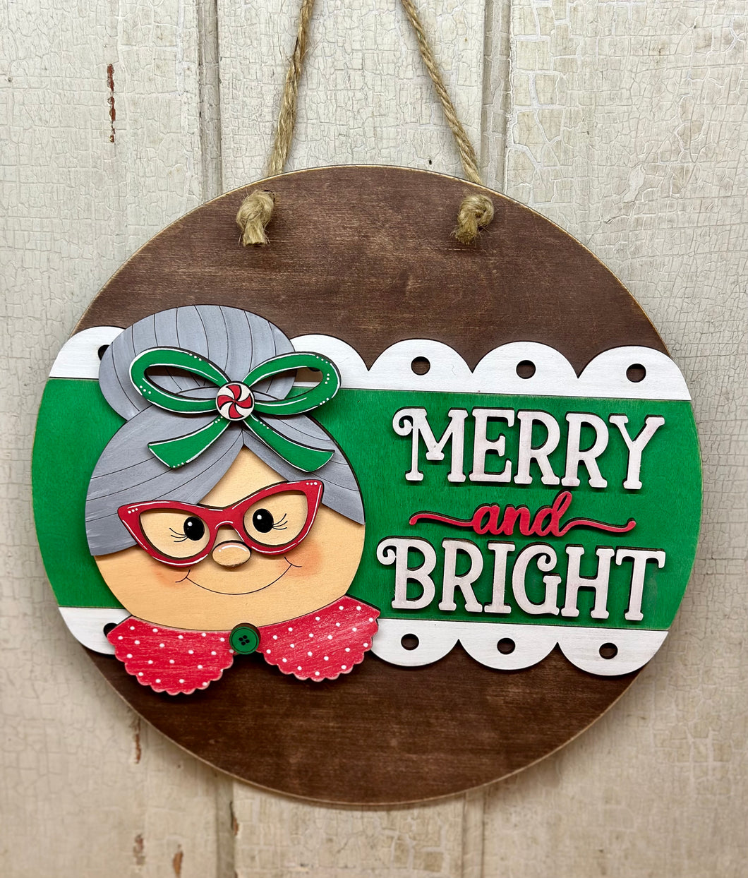 Mrs Claus Jolly & Bright Door Hanger - DIY