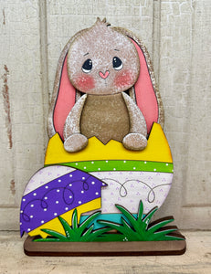 Cute Easter Bunny in Egg - Unpainted