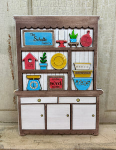 Personalized Farmhouse Hutch Shelf Sitter  - Unpainted