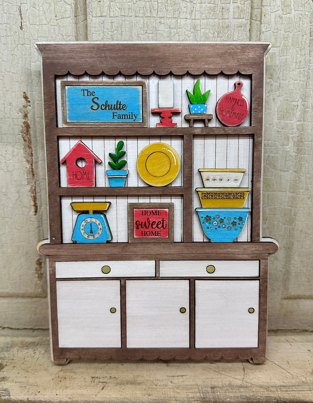 Personalized Farmhouse Hutch Shelf Sitter  - Unpainted