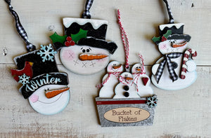 Snowmen Ornaments - DIY - Available Individual or By the Set
