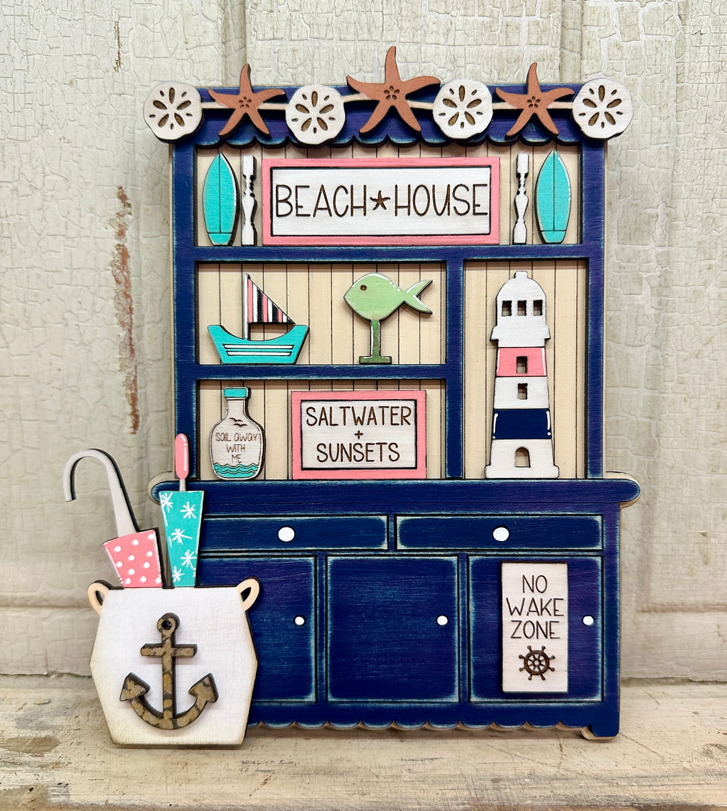 Beach Hutch Shelf Sitter - Unpainted