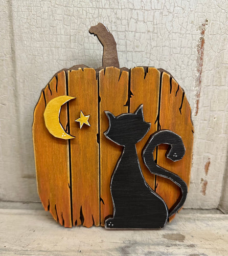 Pumpkin with Cat - Unpainted - 2 Sizes