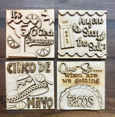 Cinco De Mayo Inserts for Ladder or Frames 2 - Unpainted