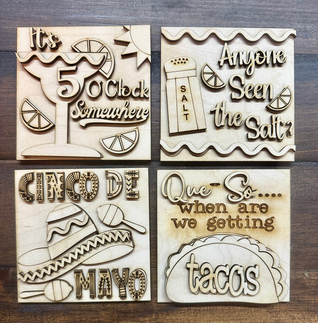 Cinco De Mayo Inserts for Ladder or Frames 2 - Unpainted