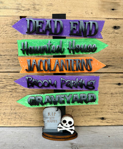 Halloween Street Sign - Unpainted - 3 Designs