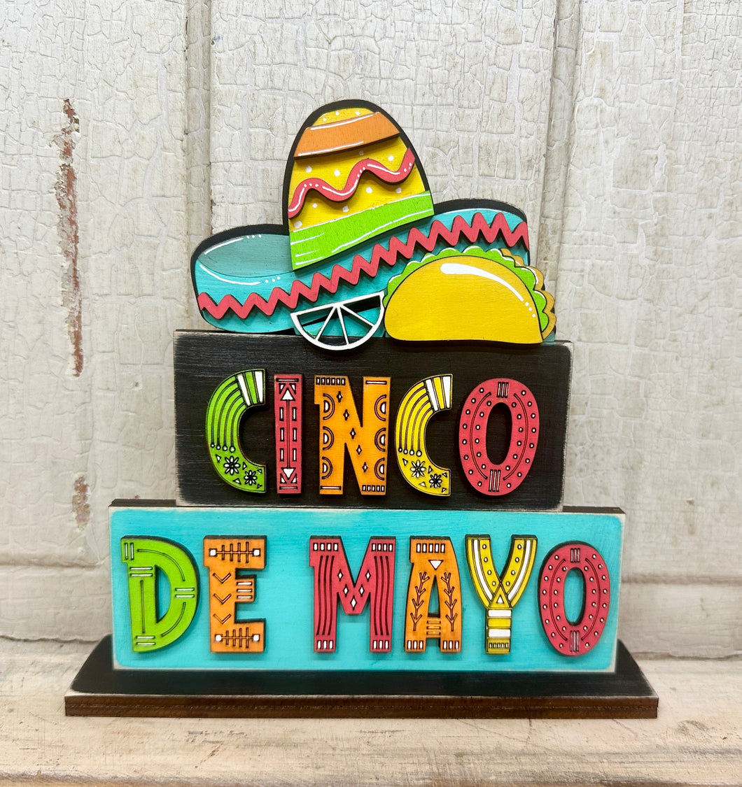 Cinco De Mayo Word Block - Unpainted