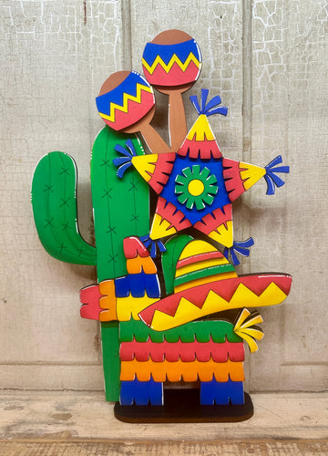 Cinco De Mayo Stacked Shelf Sitter - Unpainted