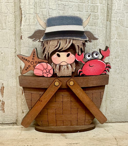 7 New Tiny Basket Summer Inserts - Unpainted