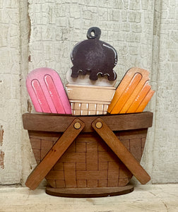 7 New Tiny Basket Summer Inserts - Unpainted