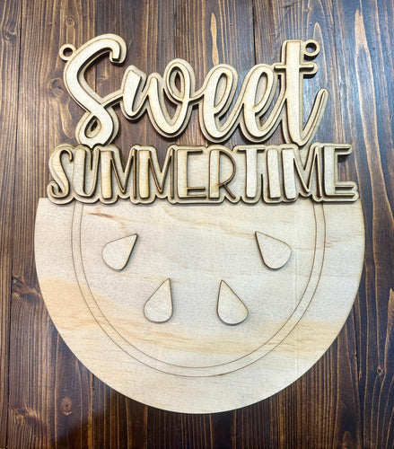 Sweet Summer Watermelon Door Hanger - Unpainted
