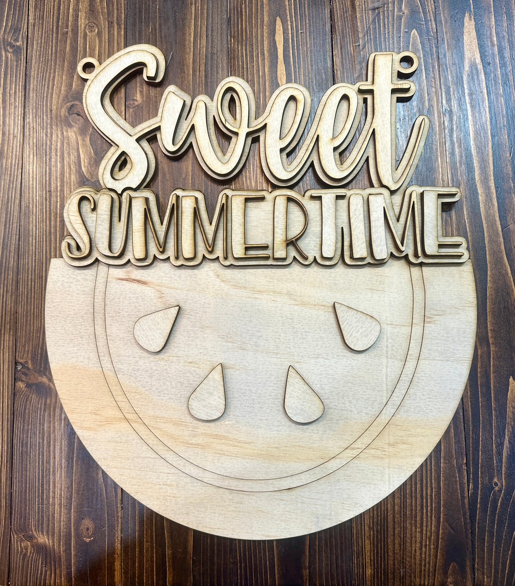 Sweet Summer Watermelon Door Hanger - Unpainted