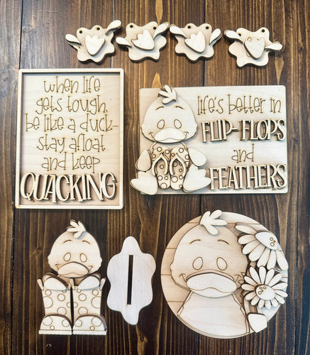 Summer Duck Tiered Tray - Unpainted - Buy a Piece or Entire Set