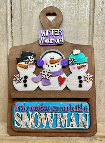 Build a Snowman Insert - Unpainted -  for Truck or Bread Board (Truck, Bread Board or Door Hanger - NOT included, sold separately)