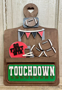 Football Insert - Unpainted -  for Truck or Bread Board (Truck, Bread Board or Door Hanger - NOT included, sold separately)