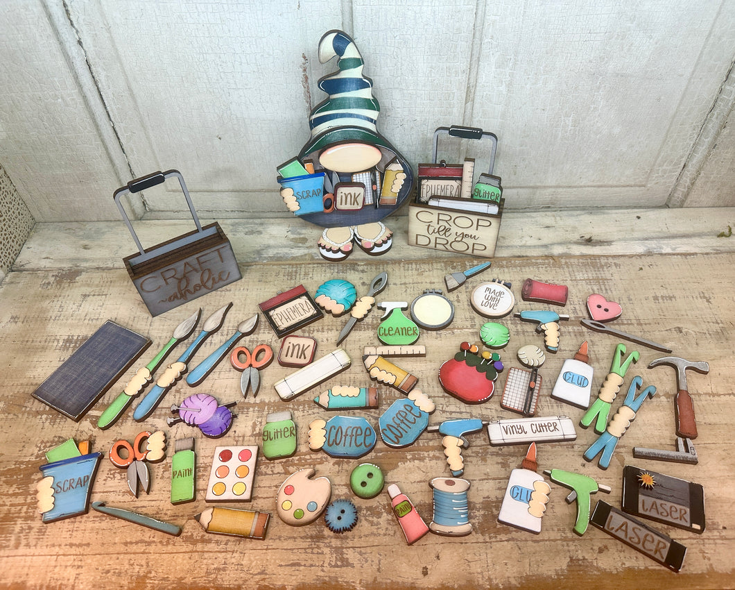 Craft Gal with a Tote Full of Accessories - Unpainted