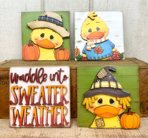 Fall Ducks Ladder or Frame Inserts - Unpainted