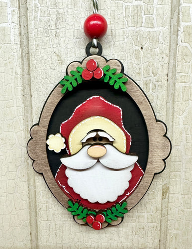 Santa in Frame Ornament - Unpainted