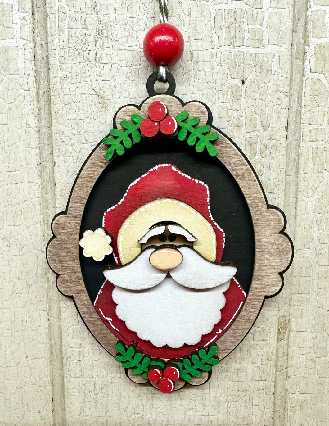 Santa in Frame Ornament - Unpainted