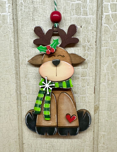 Sitting Reindeer Ornament - Unpainted