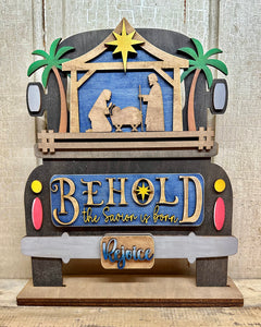 Nativity Insert - Unpainted -  for Truck or Bread Board (Truck, Bread Board or Door Hanger - NOT included, sold separately)