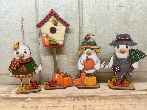 Fall Bird Shelf Sitters - Unpainted