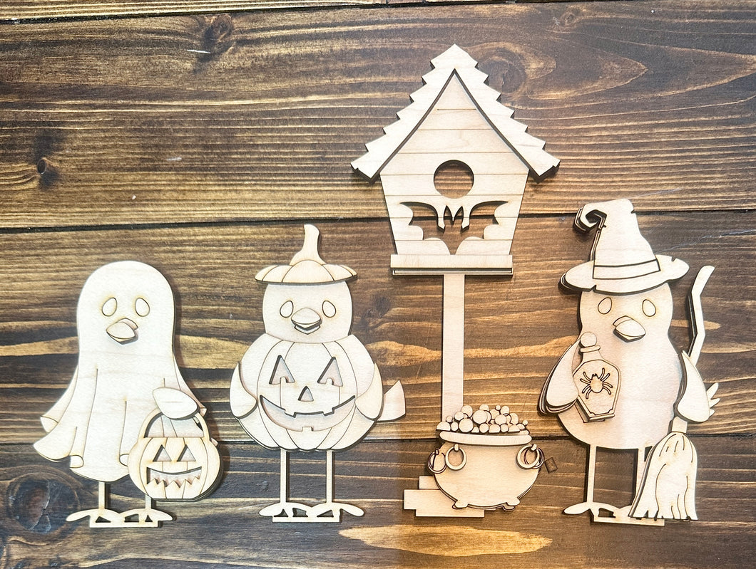 Halloween Bird Shelf Sitters - Unpainted