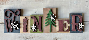 Christmas / Winter Block Word Sign - Unpainted