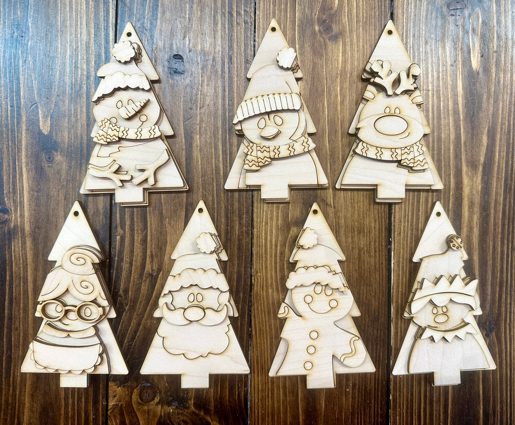 Christmas Tree Friends Ornaments - Unpainted