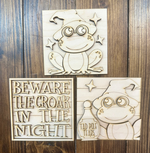 Halloween Frog Ladder or Frame Inserts - Unpainted