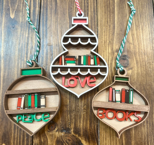 Book Lover Ornaments - Unpainted
