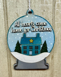 All Hearts Come Home Snow Globe Ornament - Unpainted