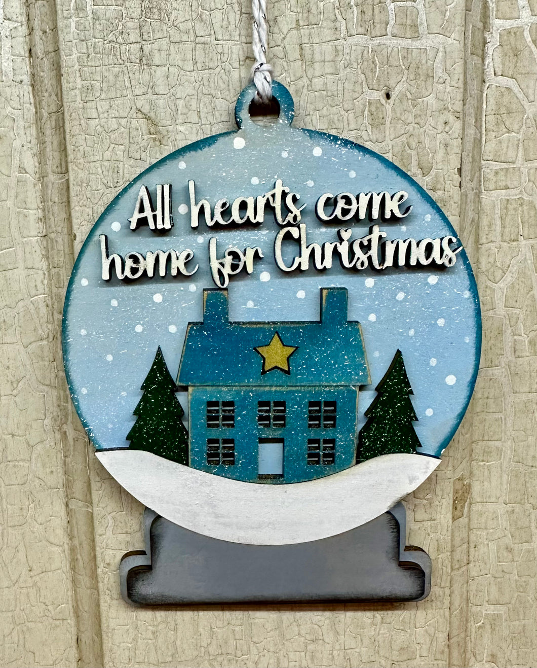 All Hearts Come Home Snow Globe Ornament - Unpainted