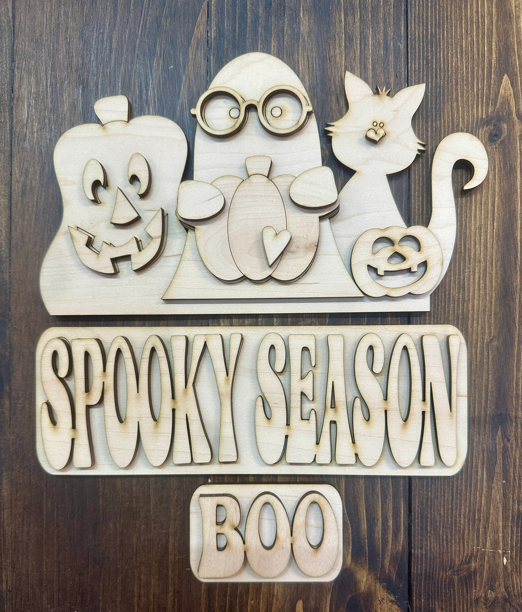 Spooky Season Insert for the Truck, Bread Board, Fence, etc. - Unpainted