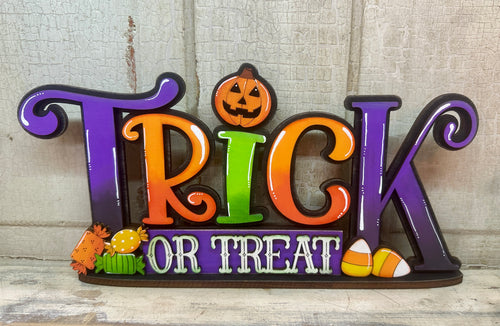Trick or Treat Shelf Sitter - Unpainted