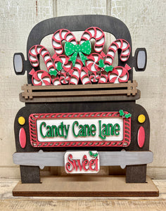 Candy Cane Lane Insert - Unpainted -  for Truck or Bread Board (Truck, Bread Board or Door Hanger - NOT included, sold separately)