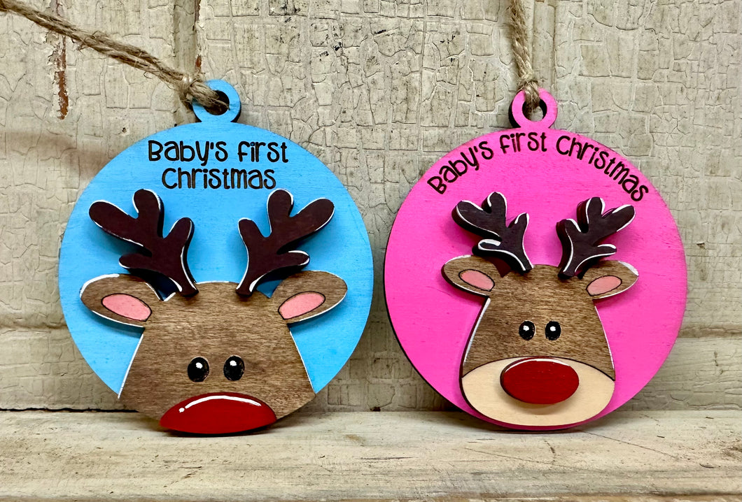 Baby's First Christmas Reindeer Ornament - DIY