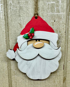Jolly Santa Ornament - Unpainted