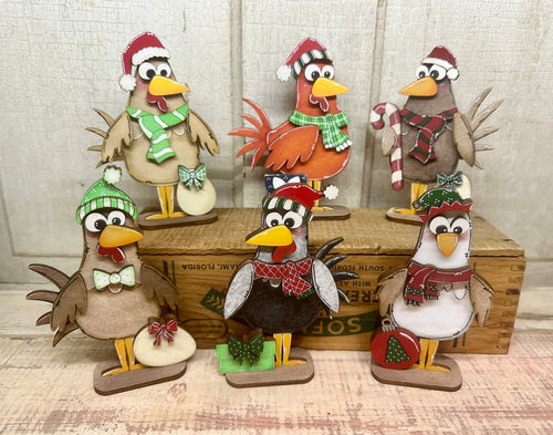 Christmas Chickens  - Unpainted & Unassembled